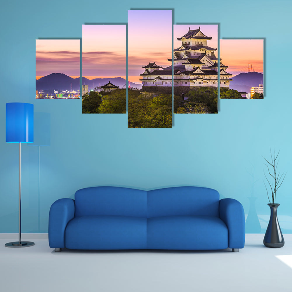Himeji, Japan dawn at Himeji Castle multi panel canvas wall art