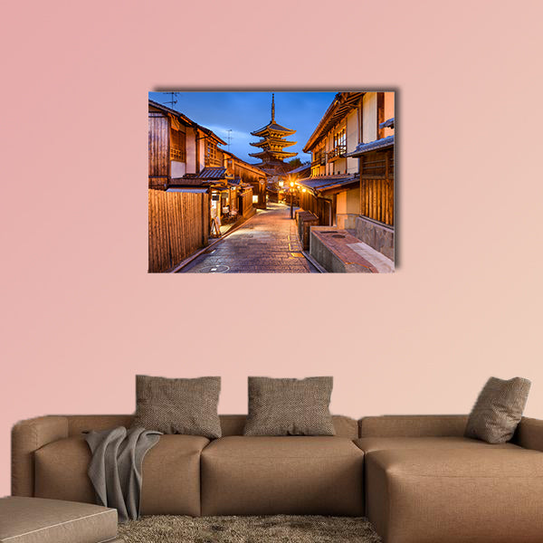 Kyoto, Japan old city at Yasaka Pagoda multi panel canvas wall art