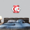 Flag of Northern Cyprus  hexagonal canvas wall art