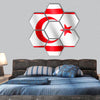 Flag of Northern Cyprus  hexagonal canvas wall art