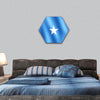 Flag of Somalia waving  hexagonal canvas wall art