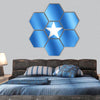 Flag of Somalia waving  hexagonal canvas wall art