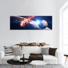 Planets, stars and galaxies in outer space panoramic canvas wall art