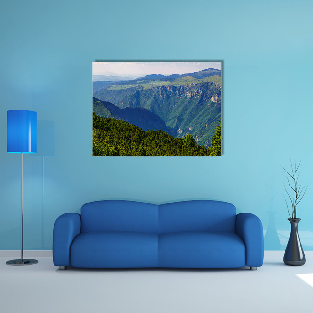 Landscape view and the Tara River Canyon, in Northern Montenegro multi panel canvas wall art