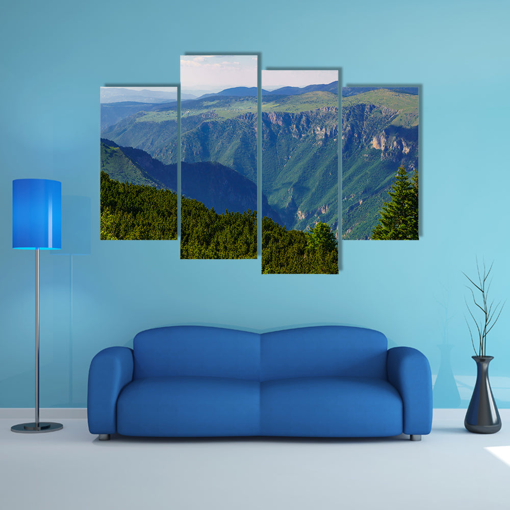 Landscape view and the Tara River Canyon, in Northern Montenegro multi panel canvas wall art
