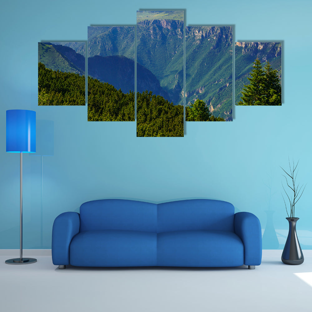 Landscape view and the Tara River Canyon, in Northern Montenegro multi panel canvas wall art