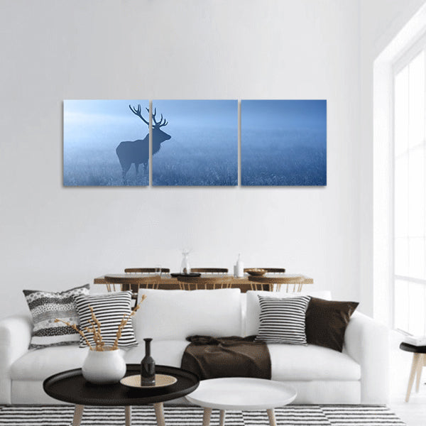 Red deer stag panoramic canvas wall art.
