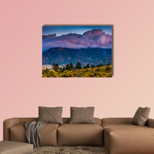 Thick clouds at Sunrise over the mountains and the great  Multi panel canvas wall art