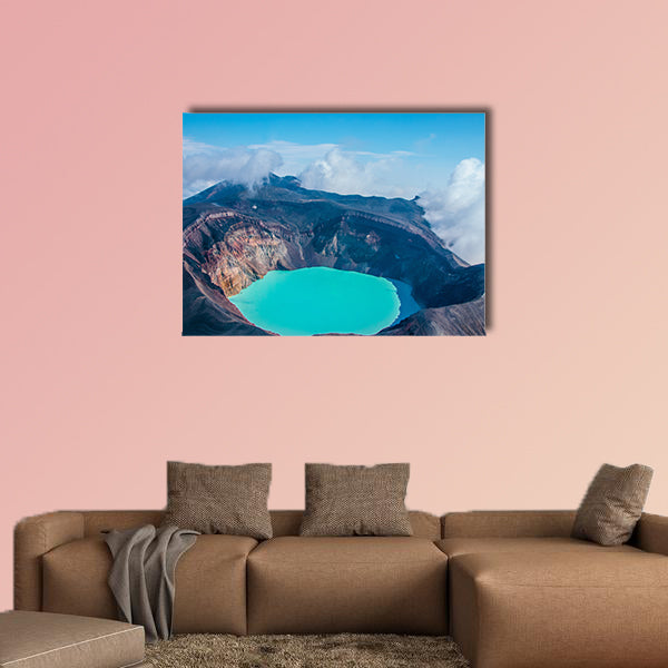 Sulfur lake in volcano's crater, Kamchatka, Russia multi panel canvas wall art