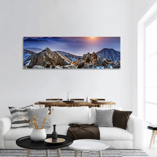 Landscape at sunset on Deogyusan National Park ,Korea Panoramic Canvas Wall Art
