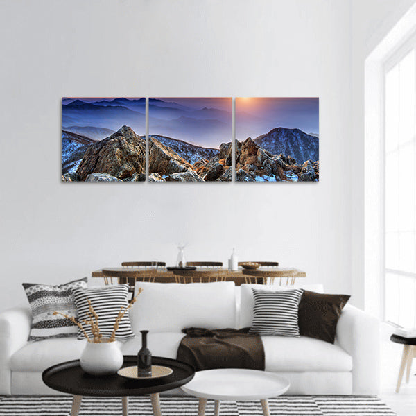 Landscape at sunset on Deogyusan National Park ,Korea Panoramic Canvas Wall Art