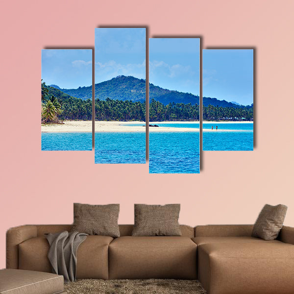 The Nacapan Islands beaches between El Nido and Coron in Palawan, Philippines multi panel canvas wall art