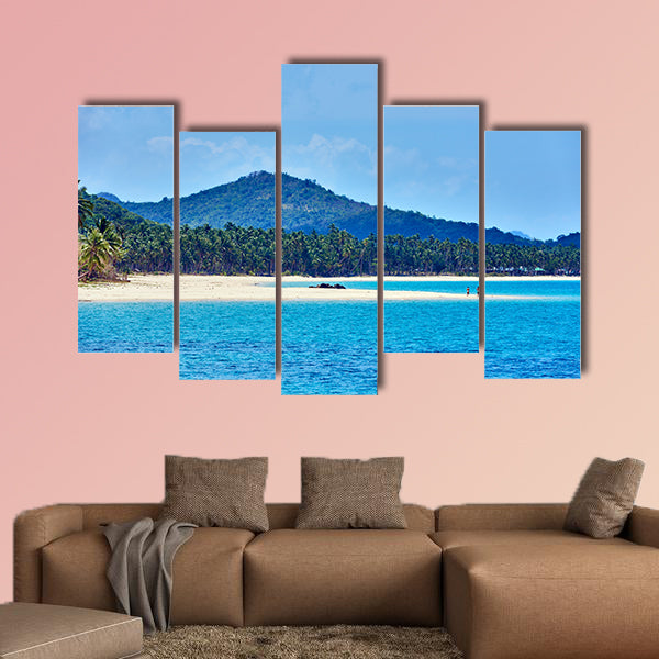 The Nacapan Islands beaches between El Nido and Coron in Palawan, Philippines multi panel canvas wall art