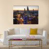 Manama City illuminated at night. Kingdom of Bahrain Multi panel canvas wall art