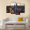 Manama City illuminated at night. Kingdom of Bahrain Multi panel canvas wall art