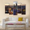 Manama City illuminated at night. Kingdom of Bahrain Multi panel canvas wall art