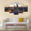 Manama City illuminated at night. Kingdom of Bahrain Multi panel canvas wall art