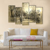 Freehand sketch of city park walkway Multi Panel Canvas Wall Art