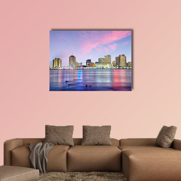 Downtown New Orleans, Louisiana and the Mississippi River wall art