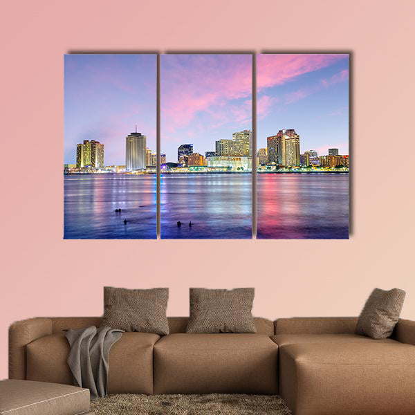Downtown New Orleans, Louisiana and the Mississippi River wall art