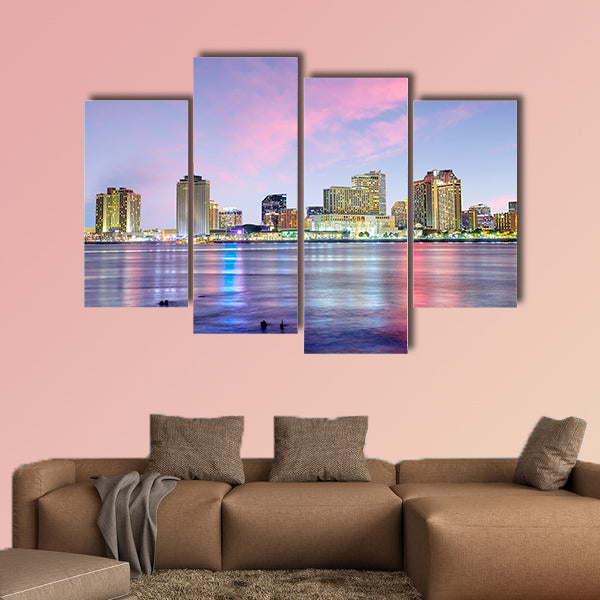 Downtown New Orleans, Louisiana and the Mississippi River wall art