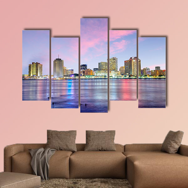 Downtown New Orleans, Louisiana and the Mississippi River wall art
