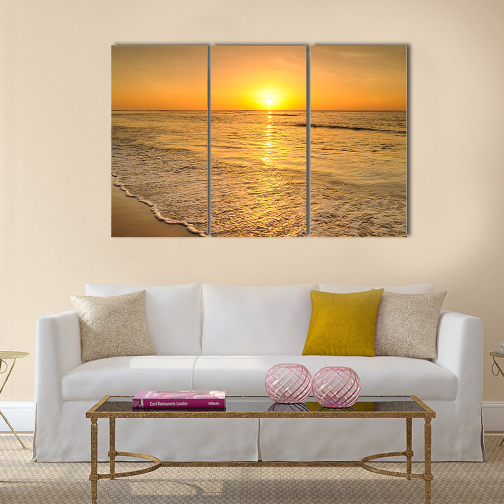 Beach and sea sunset in Thailand Multi panel canvas wall art