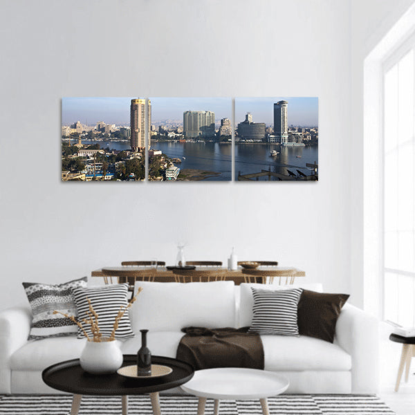 Egypt, Cairo,view of the city from the Nile river Panoramic Canvas Wall Art