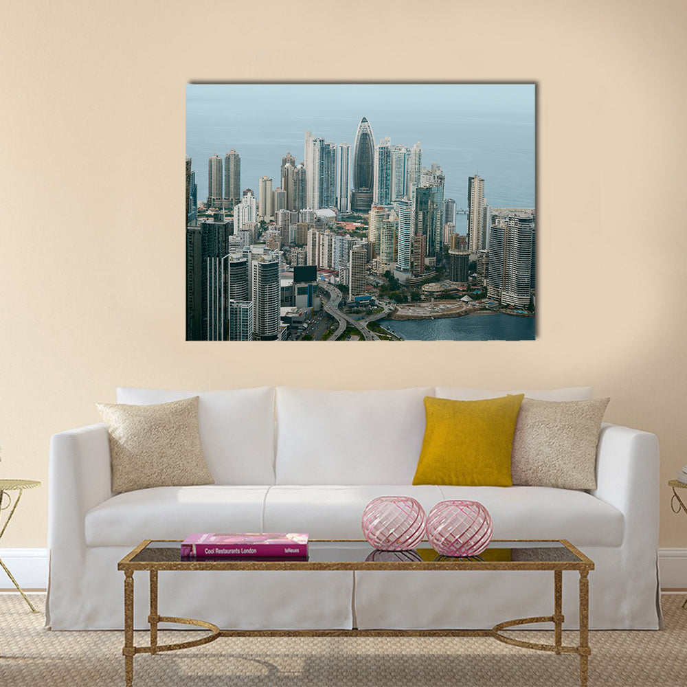 Aerial view of Panama City Multi panel canvas wall art