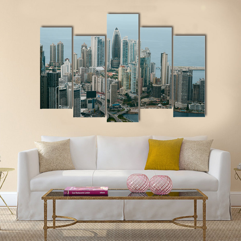 Aerial view of Panama City Multi panel canvas wall art