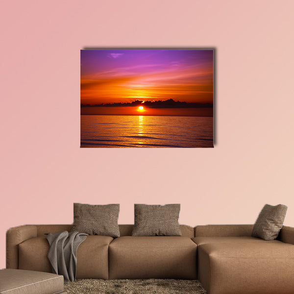 Beautiful sunset on the beach Multi panel canvas wall art