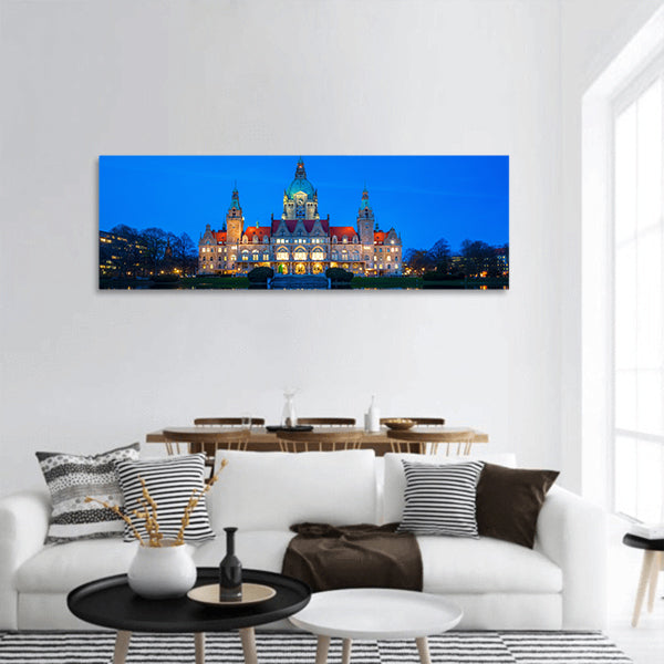New City Hall in Hanover, Germany Panoramic Canvas Wall Art