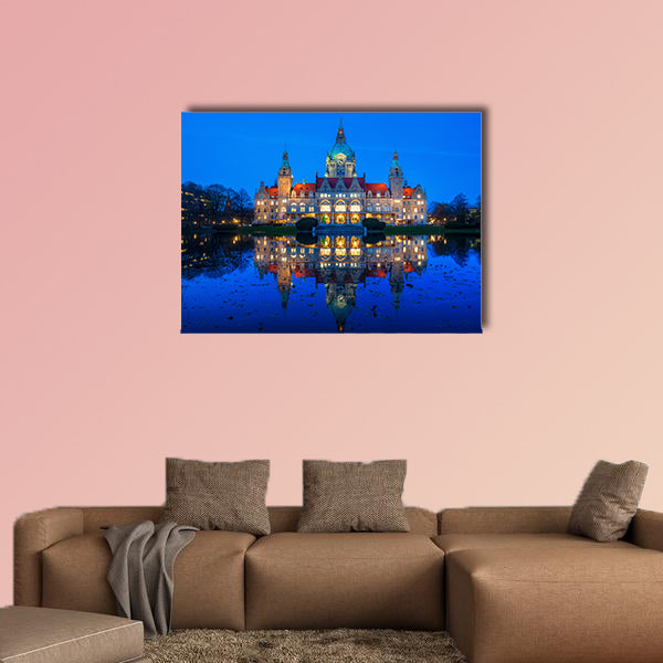 New City Hall in Hanover, Germany multi panel canvas wall art