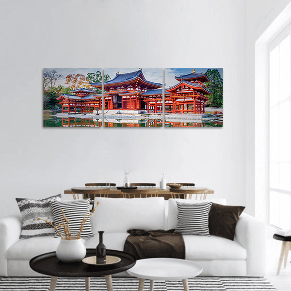 Famous Byodo-in Buddhist temple panoramic canvas wall art.