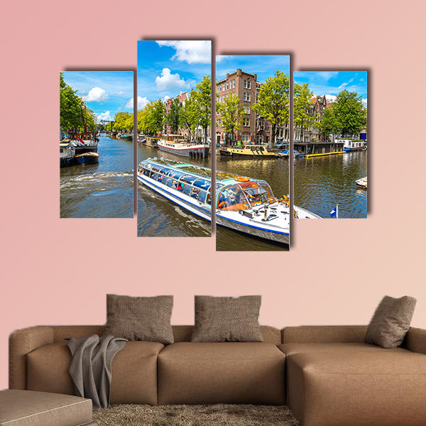Canals of Amsterdam multi panel canvas wall art