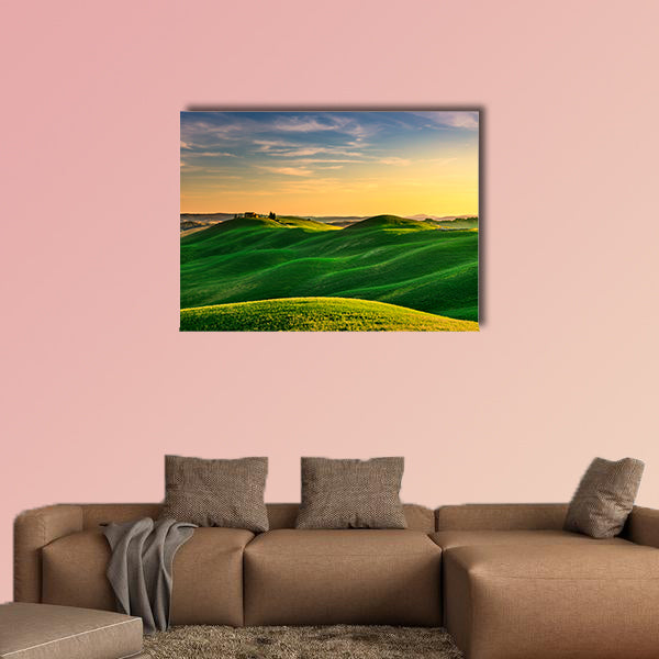 Tuscany, rural landscape in Crete Senesi land multi panel canvas wall art