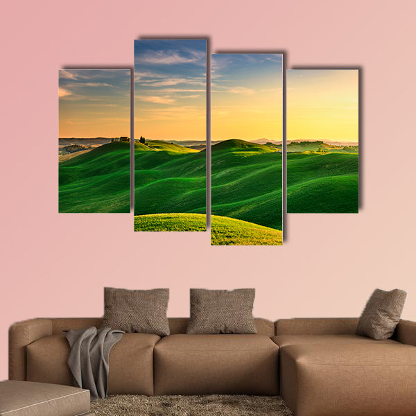 Tuscany, rural landscape in Crete Senesi land multi panel canvas wall art