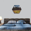 Baseball night game hexagonal canvas wall art