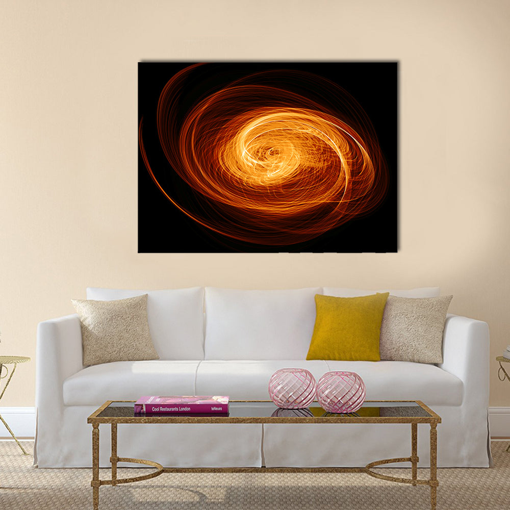 Abstract flaming twisted quasar black hole Multi Panel Canvas Wall Art