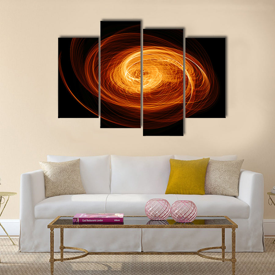 Abstract flaming twisted quasar black hole Multi Panel Canvas Wall Art