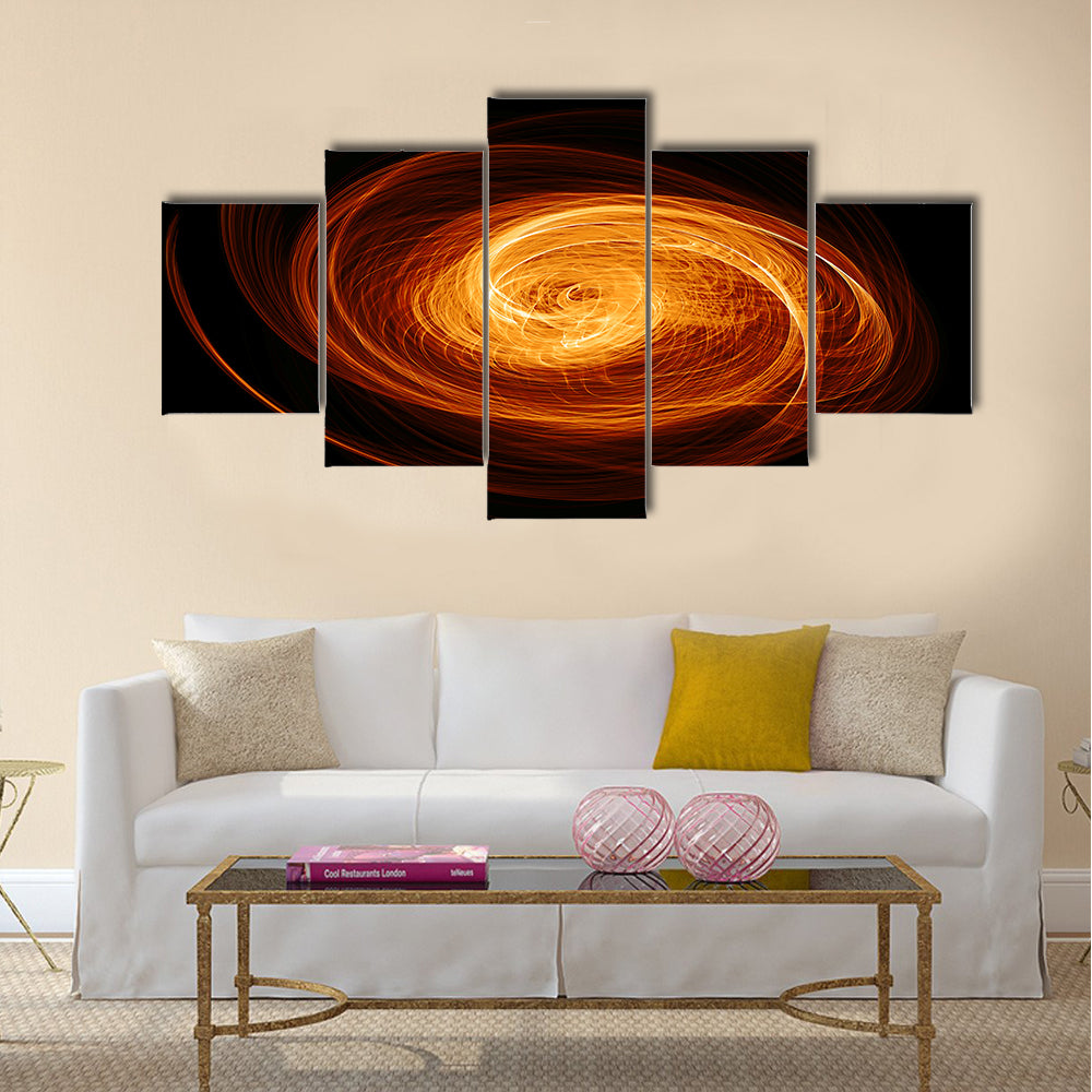 Abstract flaming twisted quasar black hole Multi Panel Canvas Wall Art
