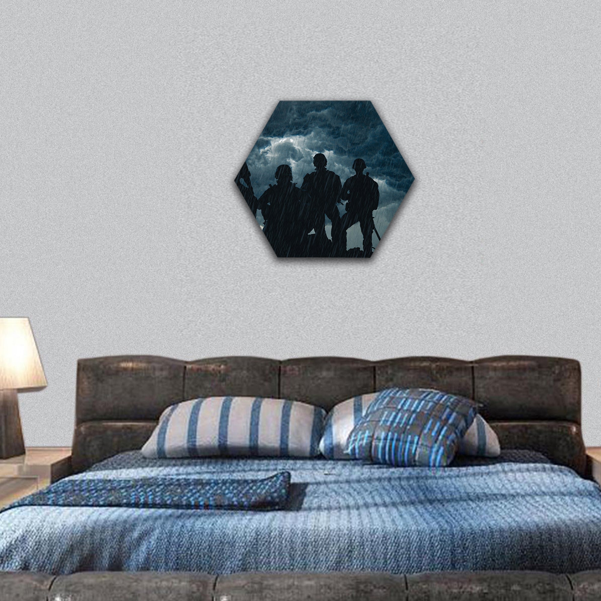 United States Army rangers hexagonal canvas wall art