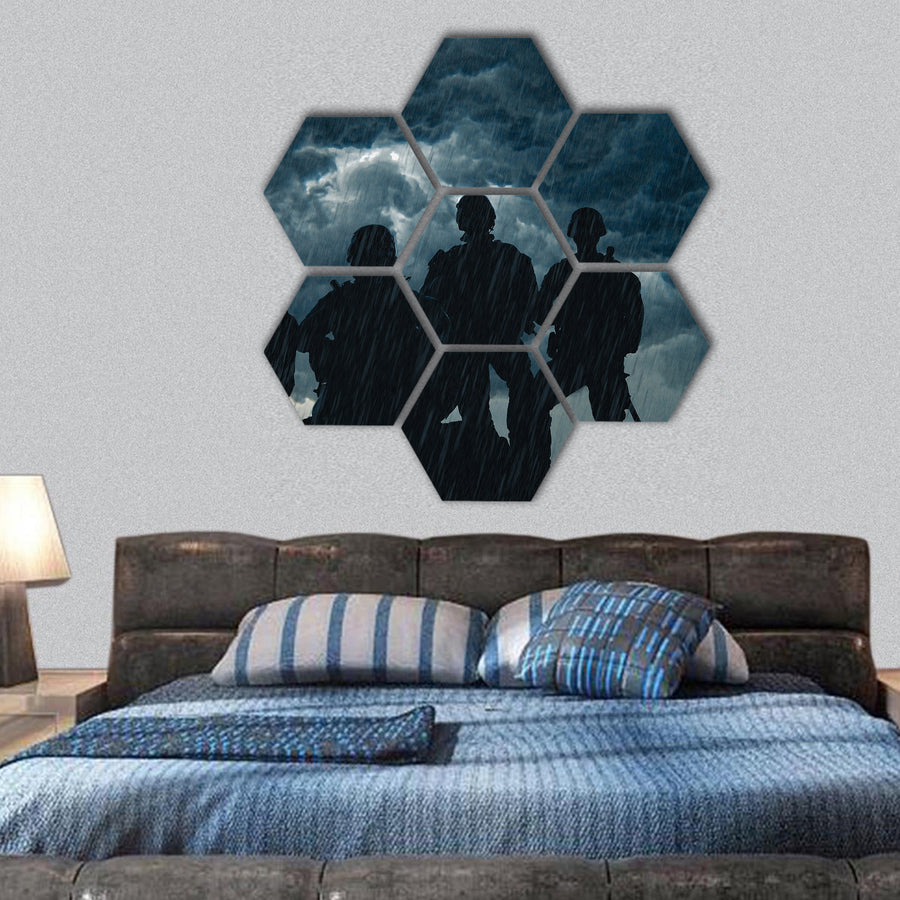 United States Army rangers hexagonal canvas wall art