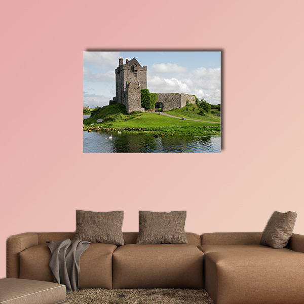 View of the Dunguaire Castle, Kinvara Bay  multi panel canvas wall art