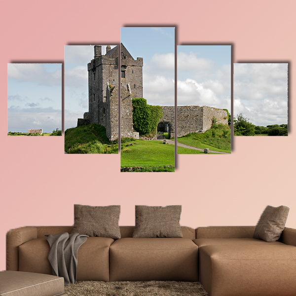 View of the Dunguaire Castle, Kinvara Bay  multi panel canvas wall art