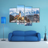 Lake Bled with St. Marys Chumption small island; Slovenia, Europe multi panel canvas wall arturch of the Ass