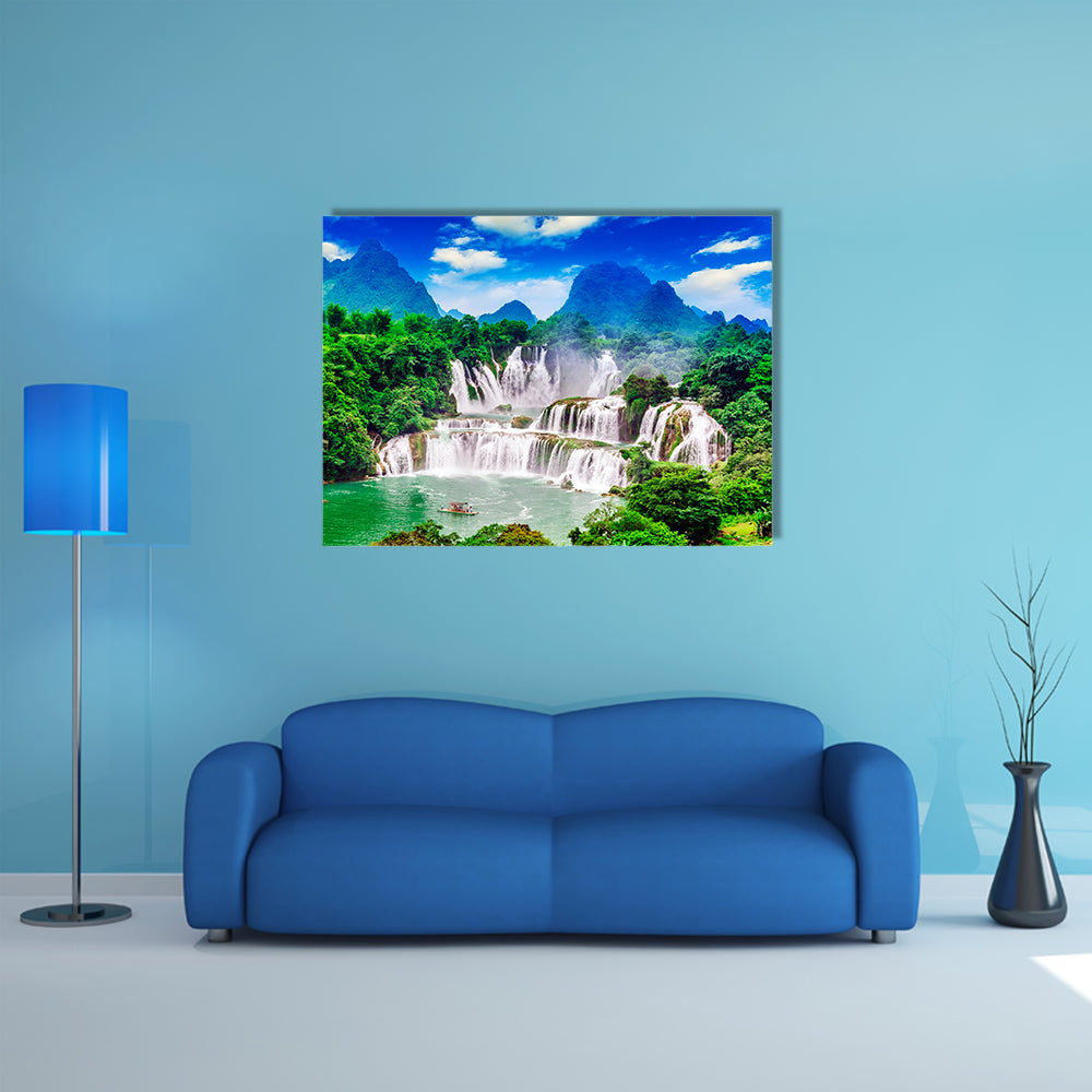 A most beautiful view of Great Falls multi panel canvas wall art