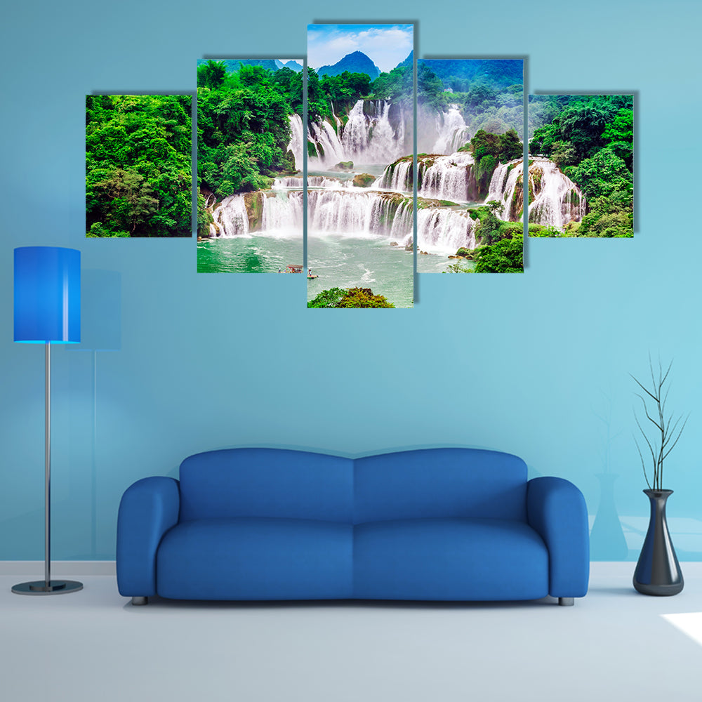 A most beautiful view of Great Falls multi panel canvas wall art