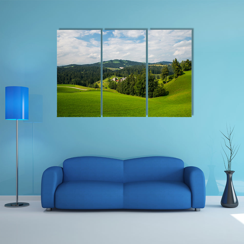 The Rovte village, Slovenia multi panel canvas wall art