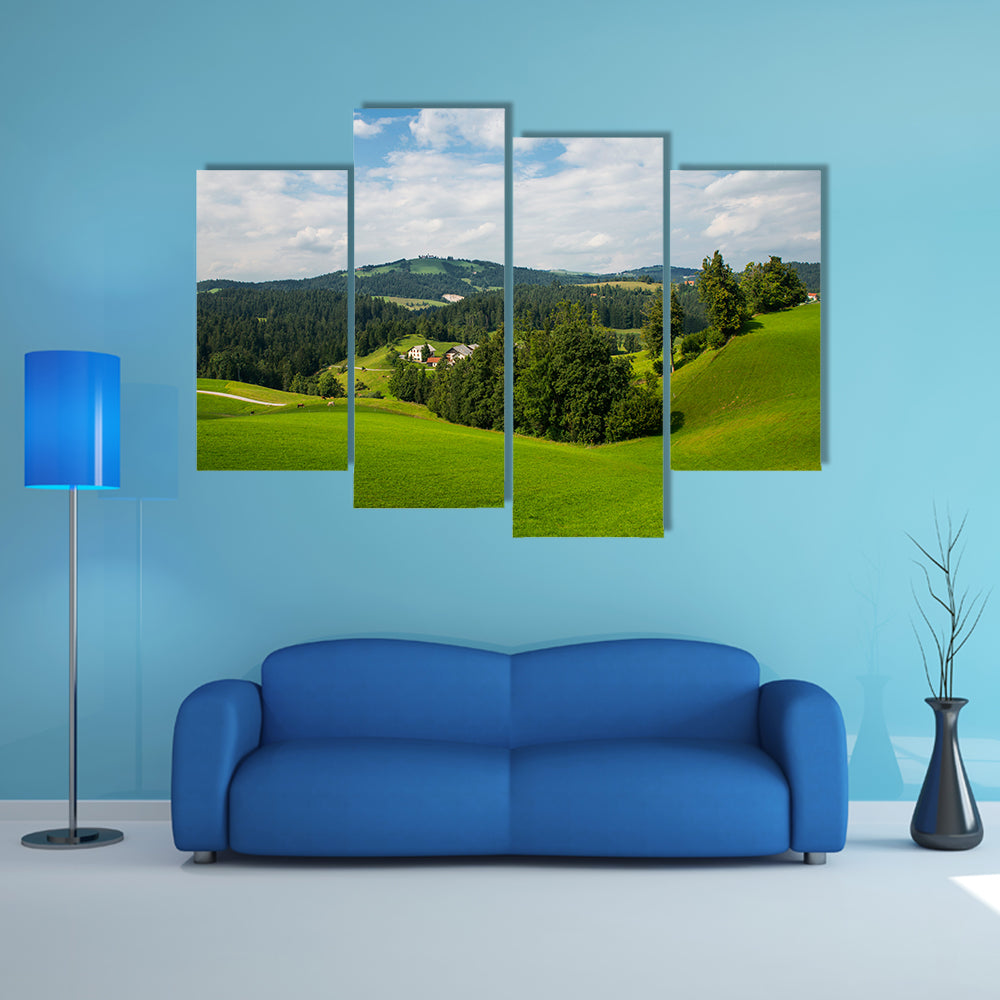The Rovte village, Slovenia multi panel canvas wall art